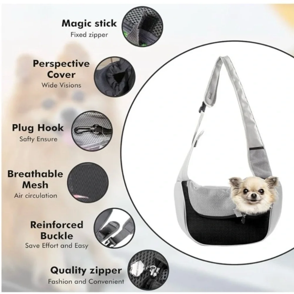 Pet Dog Sling Carrier Bag for Small Dogs Puppy Cat Sling Backpack - Brand New